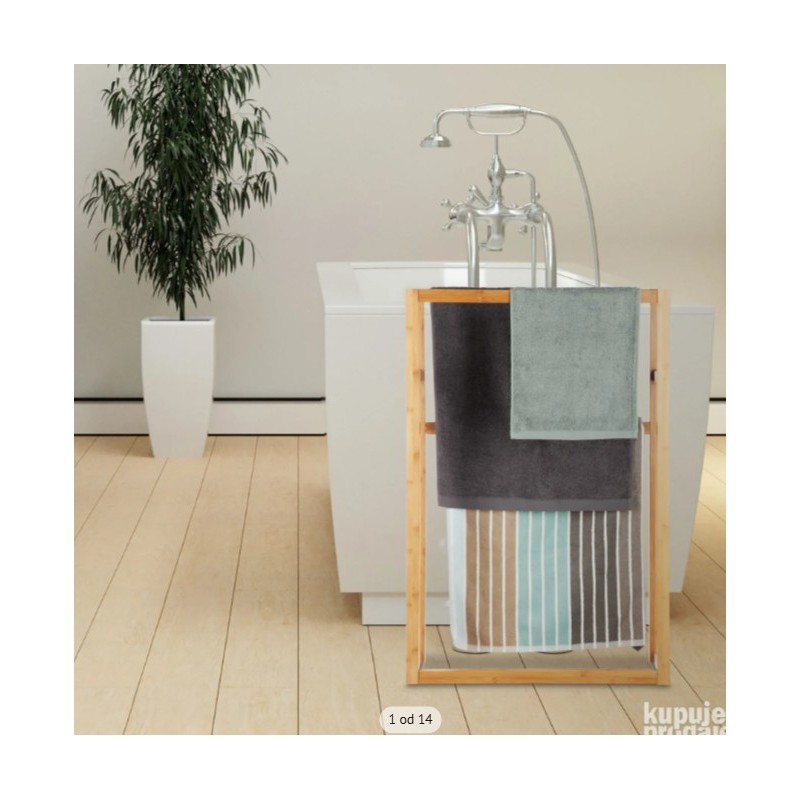 Relaxdays samostojeći držač peškira, bambus, 90 x 60 x 20 cm Relaxdays samostojeći držač peškira, bambus, 90 x 60 x 20 cm