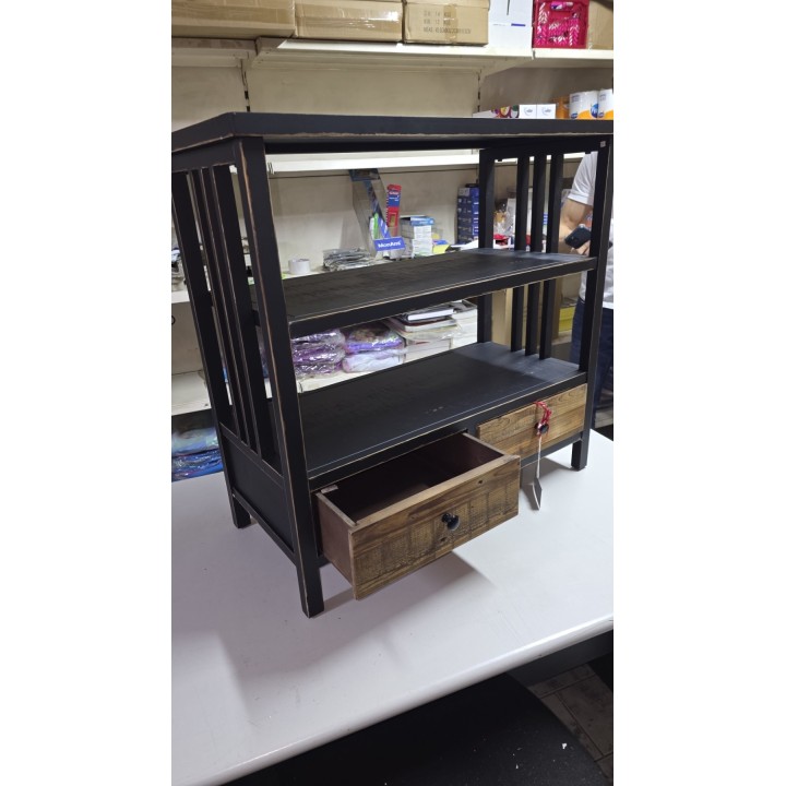 Rustična komoda sa policama 79x36x75.5 cm – Drvena komoda sa fiokama