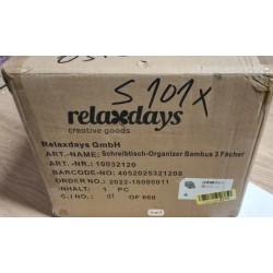 Relaxdays organizator sa 3 fioke, bambus, 26 x 30 x 31 cm-ostecen