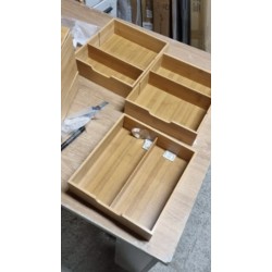 Relaxdays organizator sa 3 fioke, bambus, 26 x 30 x 31 cm-ostecen