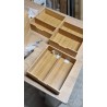 Relaxdays organizator sa 3 fioke, bambus, 26 x 30 x 31 cm-ostecen