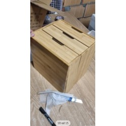 Relaxdays organizator sa 3 fioke, bambus, 26 x 30 x 31 cm-ostecen