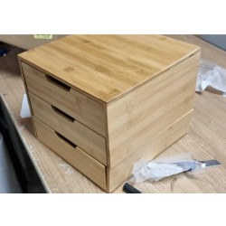 Relaxdays organizator sa 3 fioke, bambus, 26 x 30 x 31 cm-ostecen