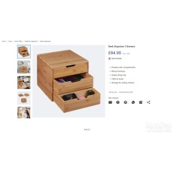 Relaxdays organizator sa 3 fioke, bambus, 26 x 30 x 31 cm-ostecen