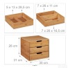 Relaxdays organizator sa 3 fioke, bambus, 26 x 30 x 31 cm-ostecen