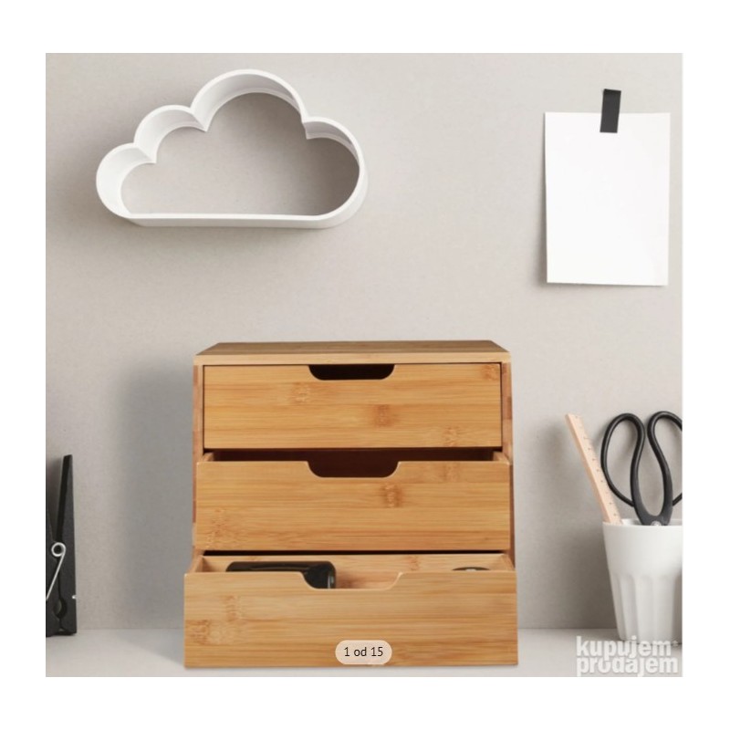 Relaxdays organizator sa 3 fioke, bambus, 26 x 30 x 31 cm-ostecen Relaxdays organizator sa 3 fioke, bambus, 26 x 30 x 31 cm-ostecen