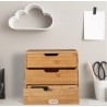 Relaxdays organizator sa 3 fioke, bambus, 26 x 30 x 31 cm-ostecen