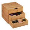 Relaxdays organizator sa 3 fioke, bambus, 26 x 30 x 31 cm-ostecen