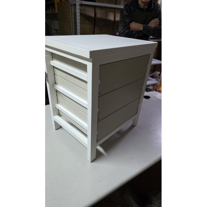 Noćni stočić sa 3 fioke 46x36x52.5 cm – Drveni noćni stočić siva