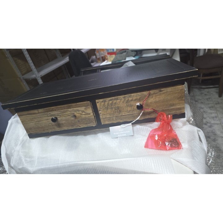 Rustični radni stočić sa 2 fioke 81x36x75 cm – Drveni bočni sto - konzola