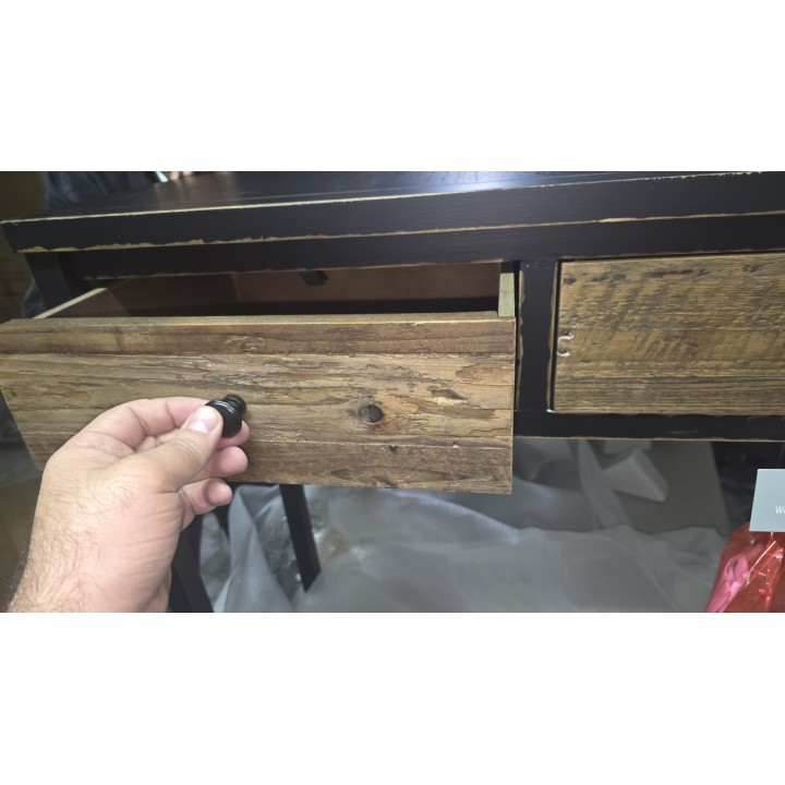 Rustični radni stočić sa 2 fioke 81x36x75 cm – Drveni bočni sto - konzola