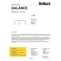 Brilliant Galance pl. spot lampa, tkan./breza, 82x24x35cm-oštećeno