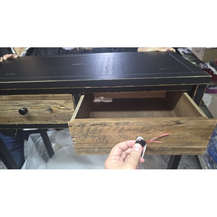 Rustični radni stočić sa 2 fioke 81x36x75 cm – Drveni bočni sto - konzola