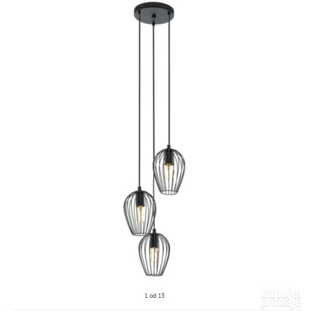 Eglo Newtown I 49479 visilica, čelik, crna, 38x110 cm