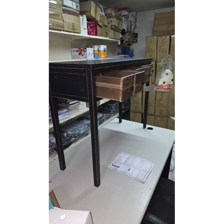 Rustični radni stočić sa 3 fioke 102x36x76.5 cm – Drveni bočni -konzolni sto