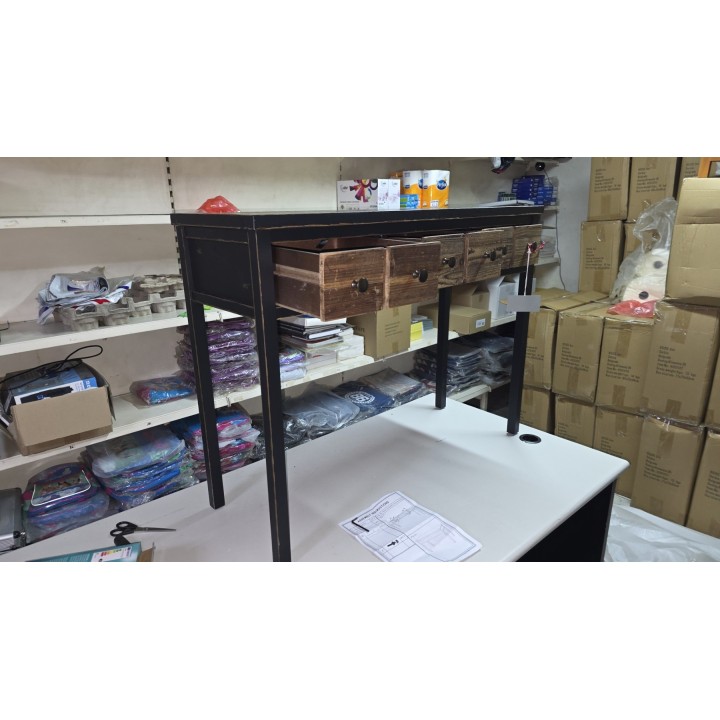 Rustični radni stočić sa 3 fioke 102x36x76.5 cm – Drveni bočni -konzolni sto