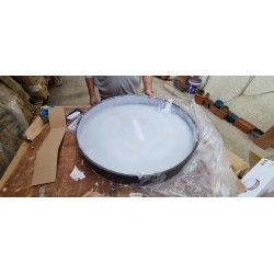 Trio Lugano LED plafonjera, tkanina, siva, prečnik 75 cm,60W