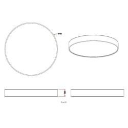 Trio Lugano LED plafonjera, tkanina, siva, prečnik 75 cm,60W