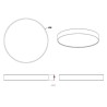 Trio Lugano LED plafonjera, tkanina, siva, prečnik 75 cm,60W