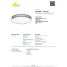 Trio Lugano LED plafonjera, tkanina, siva, prečnik 75 cm,60W
