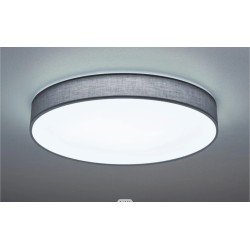 Trio Lugano LED plafonjera, tkanina, siva, prečnik 75 cm,60W