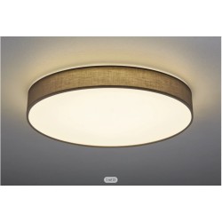 Trio Lugano LED plafonjera, tkanina, siva, prečnik 75 cm,60W