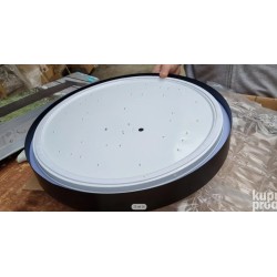Brilliant Slimline LED plaf., metal, crna, prečnik 49cm, 60W