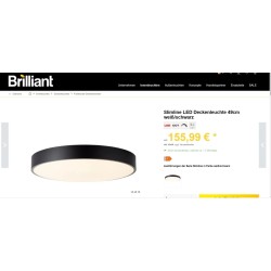 Brilliant Slimline LED plaf., metal, crna, prečnik 49cm, 60W