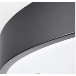 Brilliant Slimline LED plaf., metal, crna, prečnik 49cm, 60W