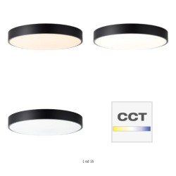 Brilliant Slimline LED plaf., metal, crna, prečnik 49cm, 60W