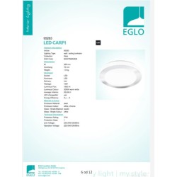 Eglo Capri LED plafonjera, prečnik 39 cm