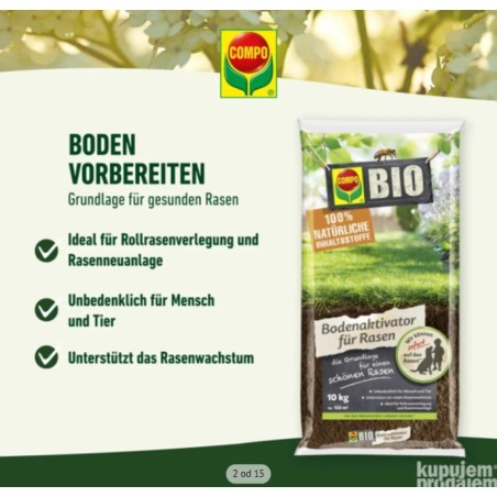 COMPO BIO aktivator zemljišta za travnjake, 10 kg,za 133m2
