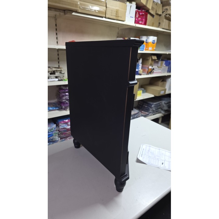 Crna ugaona komoda od drveta – klasični stil 80.5x43.5x76.5 cm