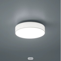 Trio Lugano LED plafonjera, tkanina/nikl, bela, prečnik 30cm