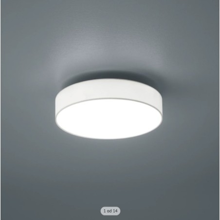Trio Lugano LED plafonjera, tkanina/nikl, bela, prečnik 30cm