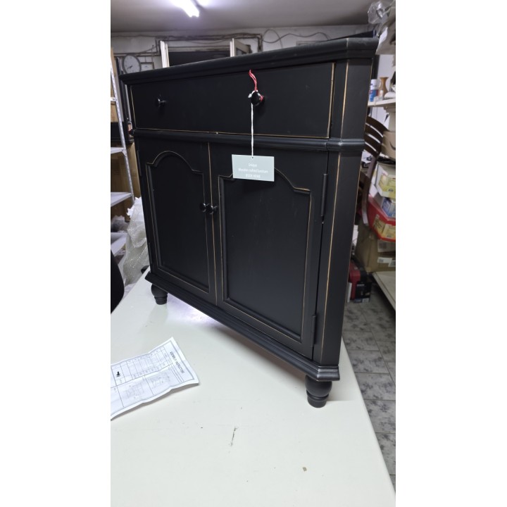 Crna ugaona komoda od drveta – klasični stil 80.5x43.5x76.5 cm