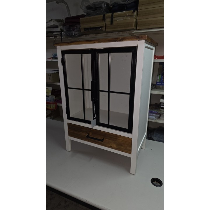 Vitrina sa staklenim vratima 62x36x86.5 cm – Drvo, staklo i metal