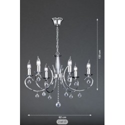 Fischer & Honsel Sala luster, preč. 62 cm, v.130 cm, 6 x E14