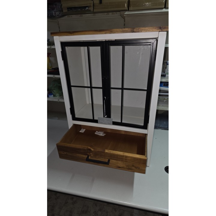 Vitrina sa staklenim vratima 62x36x86.5 cm – Drvo, staklo i metal