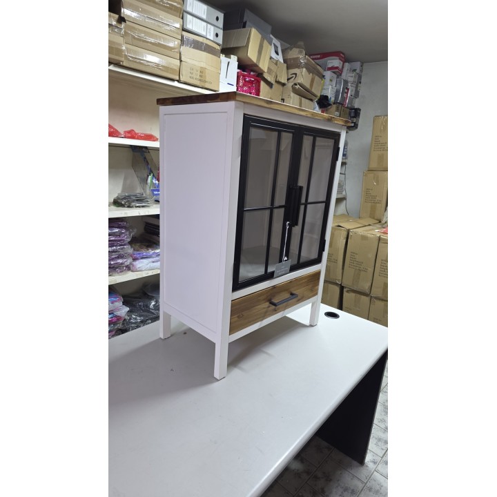 Vitrina sa staklenim vratima 62x36x86.5 cm – Drvo, staklo i metal