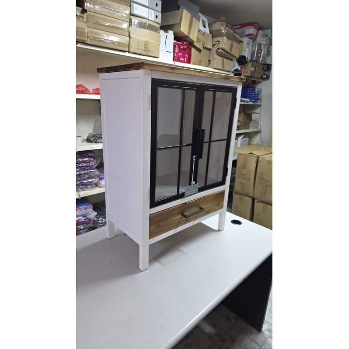 Vitrina sa staklenim vratima 62x36x86.5 cm – Drvo, staklo i metal