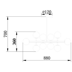 Loistaa Kjul visilica, 10 LED, metal, staklo, 88x70x36cm'-oštećeno