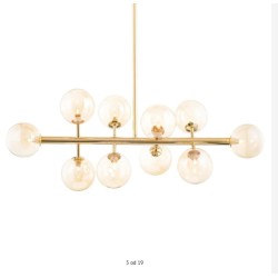 Loistaa Kjul visilica, 10 LED, metal, staklo,bež,88x70x36 cm