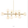 Loistaa Kjul visilica, 10 LED, metal, staklo,bež,88x70x36 cm