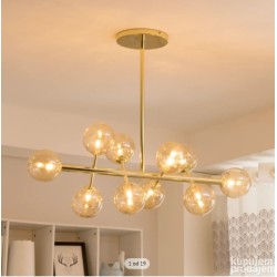 Loistaa Kjul visilica, 10 LED, metal, staklo,bež,88x70x36 cm