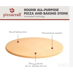 Pizzacraft ThermaBond okrugli kamen, prirodna, 16.5 in polomljena