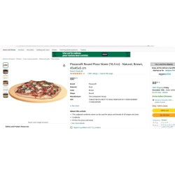 Pizzacraft ThermaBond okrugli kamen, prirodna, 16.5 in polomljena
