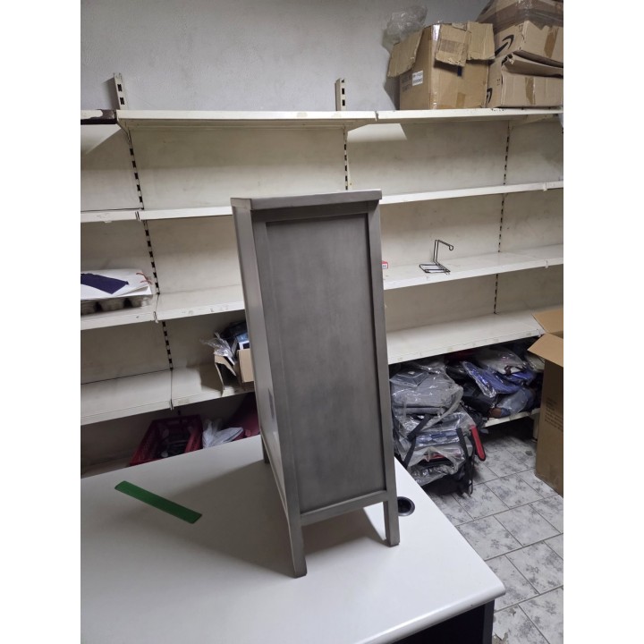 Komoda sa 4 fioke 45x25x79 cm – Drvo malezijske topole i MDF, siva