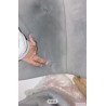Set od 4 trpezarijske stolice, pliš/metalni nogari,siva/crna- oštećeno