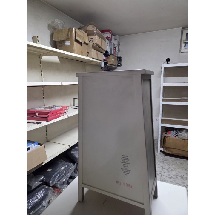 Komoda sa 4 fioke 45x25x79 cm – Drvo malezijske topole i MDF, siva